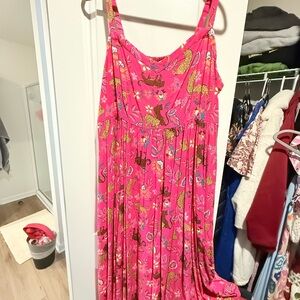 Torrid Pink Dress with Floral and Animal Patterns